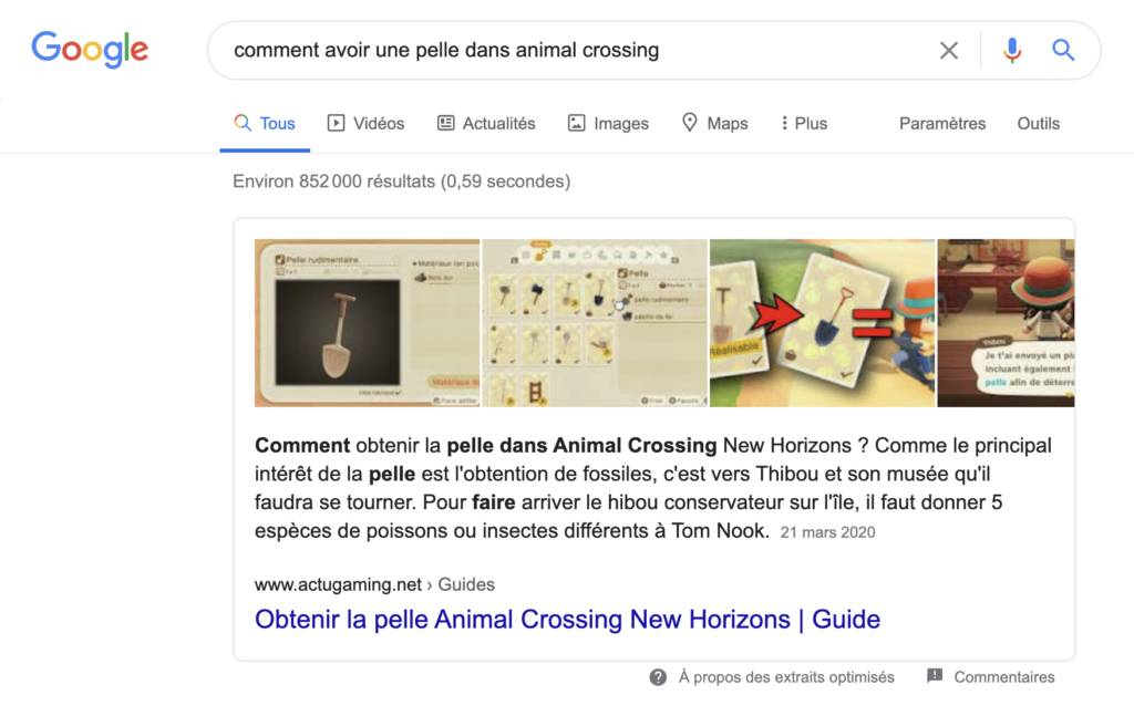 Référencer une image sur Google - animal crossing